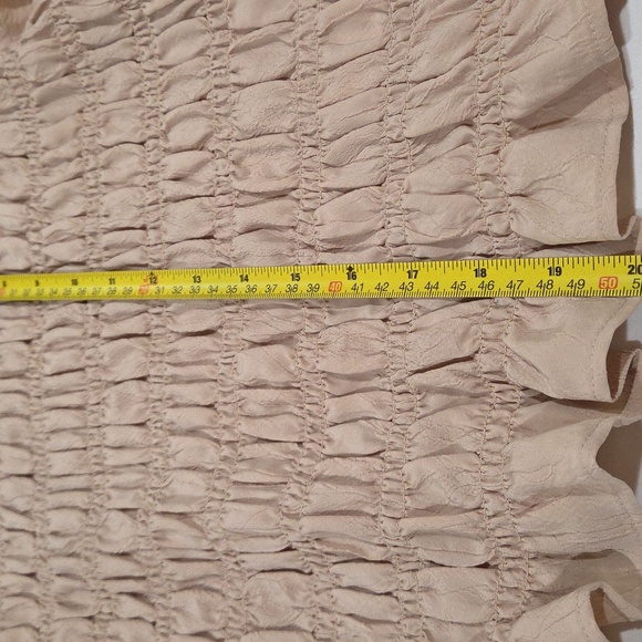 H&M Cream Smocked Blouse with Peter Pan Collar Size M NEW NO TAG - Picture 9 of 9